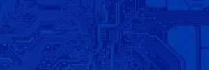 circuit board with blue overlay