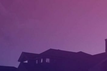 House at night with purple overlay